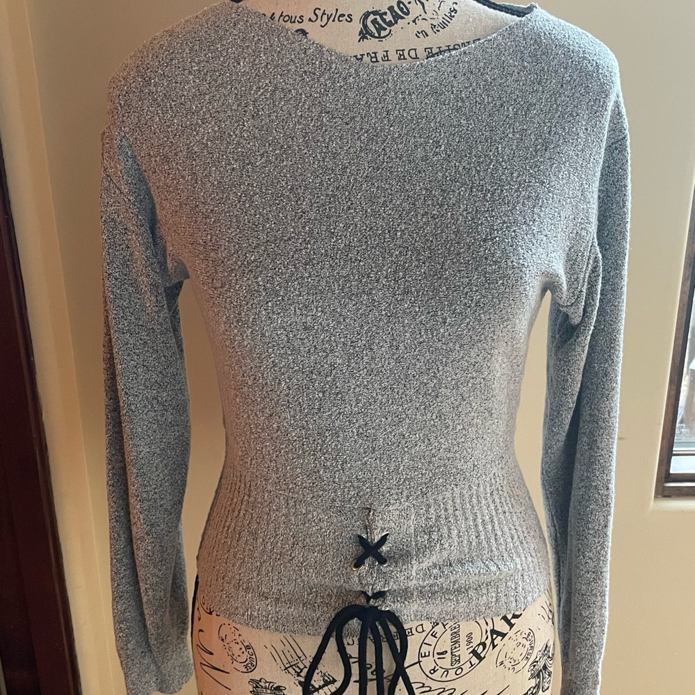 Grey pullover sweater.  Size small. Long sleeve.  Crew neckline. - Picture 2 of 3